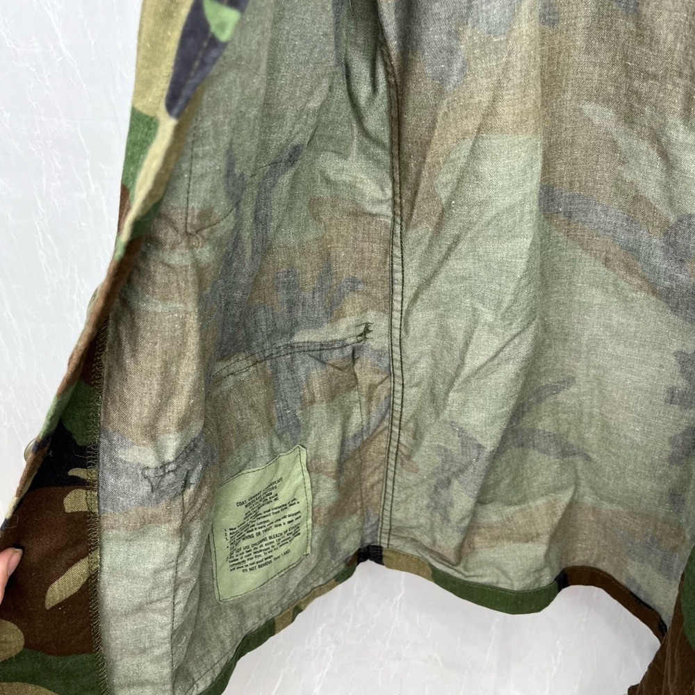 Vtg US Army Issue Combat Woodland Camouflage Field Jacket Coat Mens Small Long - Picture 7 of 13